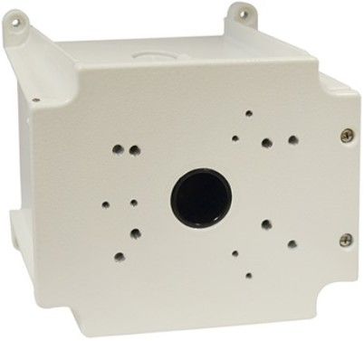ACTi PMAX-0704 Junction Box for A4x, B4x, B41x, E44, E45, E46, E48, E44A, E45A, E46A, E41x, I4x, PMAX-0203, PMAX-0205, White Color; For use with E44 Bullet, A41, A415, A42, A43, B412, B416, B419, B43, B44, B45, B46, E417, I42, I47 Zoom Bullet, Q31 Thermal Bullet Cameras; Camera Mount Product Type; Outdoor Application; Approvals IP66; White Color; Aluminum Material; Dimensions: 8