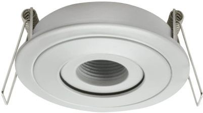 ACTi PMAX-1016 Tiltable Flush Mount for Covert and Fisheye Covert Cameras, White Color; For use with Q12, Q19 and Q13 Covert and Fisheye Covert Cameras; Flush mount for covert and fisheye covert cameras; Tiltable; Made of aluminum; Camera mount type; Indoor application; White color; Dimensions: 4.46