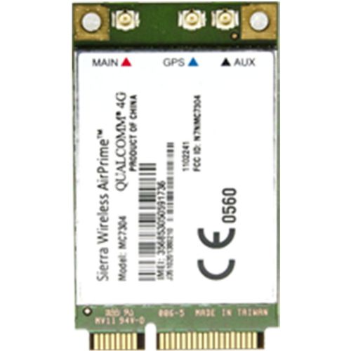 ACTi PWLM-0101 SIERRA MC7350 4G LTE Wireless Module for MNR-310 (US); 4G LTE Category 3 Module; Sierra Wireless, MC7350; Qualcomm MDM9215 Chipset; PCIe M.2 Form Factor; 52-pin Pins; Dimensions: 2.18