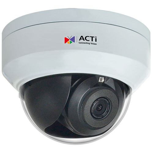 ACTi Z91 Outdoor Mini Dome, 4MP with Day and Night, Adaptive IR, Extreme WDR, SLLS, Fixed Lens, f2.8mm/F2.0, H.265/H.264, 1080p/30fps, 2D+3D DNR, Audio, MicroSDHC, PoE/DC12V, IP67, IK10, DI/DO; 4 Megapixel; Extreme Wide Dynamic Range (WDR)(120 dB); H.265 Compression; Super wide angle; Event trigger, response and notification; 1/3