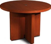 Mayline ACTR42-CHY Aberdeen Series 42" Round Conference Table, 29.5" Overall Height and Worksurface Height, 42" W x 27.25" D Inside Dimensions, Diameter of 42", 1.63" thick work surface, Boat-shaped, Accepts power data module, Hollow core construction, One round grommet, Cable chimney, Cherry Finish, UPC 10760771893146 (ACTR42CHY ACTR-42-CHY ACTR 42 CHY ACTR42 ACTR-42 ACTR 42) 