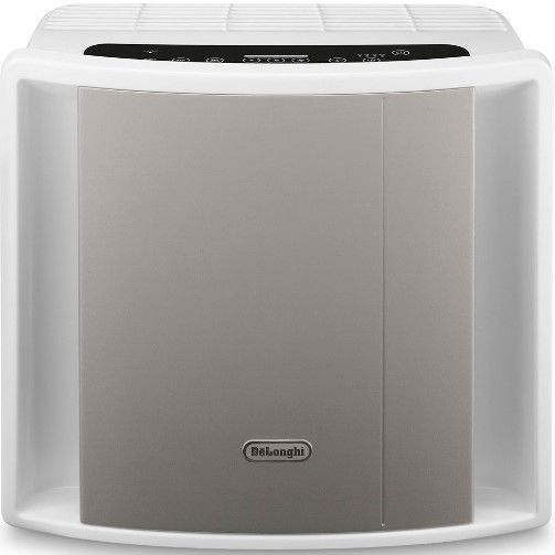 DeLonghi AC150 Air Purifier; AQS Air Quality System; Five Stage of Purification; Sensor Touch Control with LED; Suitable for rooms up to 150 sq. ft.; 3 Speeds; 5 Filter Levels; Airflow 75-110-160 sq ft/h; Pre-Filter for large dust particles; 2 in 1 HEPA + Active carbon Flter for micro particles and odor; UPC 044387150002 (AC-230 AC 230)