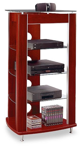 Bush AD27741 Audio Tower, Genesis Collection, Harvest Cherry/Aluminum Trim Finish May be configured with the VS27731, Shaped 1/4