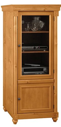 Bush AD99640 Audio Cabinet, Homestead Collection, Finished In Heartland Pine, Coordinates with Video Base VS99636, Two adjustable shelves for storage flexibility (AD99640, AD 99640, AD-99640, AD9964)