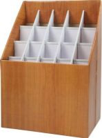 Adir 628 Upright Roll File 20 Openings, Walnut Wood Grain Finish on Corrugated Fiberboard, 20 square compartments reinforced with plastic molding to aver rips or snags, Fits up to 2 3/4" Diameter Rolls neatly and compactly, Assembly Required, Can be placed on desk or on the floor, Unit Dim 15w x 12d x 22h in, Unit Weight 3 lbs, Ship Dim: 15 x 2 x 30 in, Ship Weight 4 lbs, UPC 815236010347 (628 ADIR628 ADIR-628 ADIR 628) 