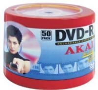 Akai ADVDR50CM Recordable Compact Disc DVD-R 50 Disc Spindle, 16x Speed, 4.7Gb, 120 Min.; Recording Layer Dye; Recording Wavelength 650 nm; Reflectivity 45 to 85 %; Track Pitch 0.74 ìm; Minimum Pit Length 0.4 ìm (ADV-DR50CM ADVDR50C ADVDR100 ADV-DR50 ADVDR50-CM) 