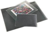 Alvin AE1114 Art Envelope 11" x 14", 12-Pack, Heavy-duty .010" CrystalCclear Vinyl, Heat Sealed on 3 sides, Designed to fit standard art size sheets and portfolios, 4th side opens with flap to hold artwork in place and protect against dust, dirt and moisture, Includes acid-free black paper insert, UPC 088354950202 (AE-1114 AE1-114 AE 1114) 