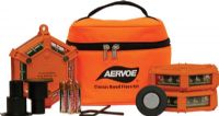 Aervoe 1148x Classic Road Flare Kit, 3-flares with Red LEDs and Flare Holders, Red; 3 Orange flares with red LEDs; Soft sided nylon carry bag; Includes 6 AA batteries; 2 hex wrenches for battery replacement; Operating Temperature 14F to 122F; Dimensions 5.25” x 5.75” x 5.5”; Weight 3 lbs; UPC 088193111482 (AERVOE1148x AERVOE-1148x AERVOE 1148x) 