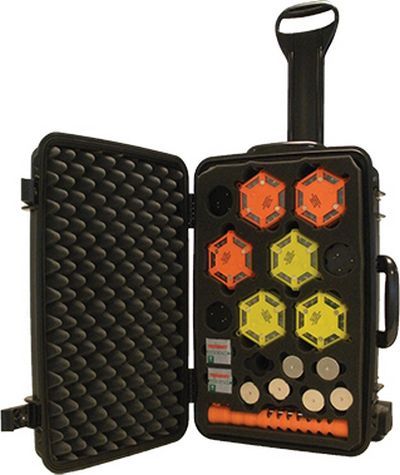 Aervoe 1149 Traffic Control Kit, Yellow or Red; 24 Classic Road Flares that requires 2 AA batteries (included); 3 Baton Traffic Flares which are reachargeable, 120V and 12V charges included; 6 Flex-Fit Tripods 96 AA batteries, 1 set to install in Classic Road Flares and 1 replacement set; 1 Protective Equipment Case; Operating Temperature 14F to 122F; Weight 26 lbs; UPC 088193011492 (AERVOE1149 AERVOE-1149 AERVOE 1149)