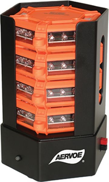 Aervoe 1161 Universal Road Flare, 4-flare kit with Red LEDs and stacking charging case, Safety Orange; Universal Road Flare Kit contains 4 extremely durable, rechargeable 18-LED flares that are a safe alternative to incendiary flares; UPC 088193011614 (AERVOE1161 AERVOE-1161 AERVOE 1161)