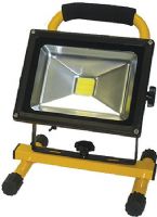 Aervoe 8712 20-Watt LED Work Light, Yellow Color; Rechargeable lithium ion battery; 1 20-watt Epistar LED; Angle adjustable light; Weather resistant; IP65 Rated; On/Off switch; Optional Metal Stand holds up to 2 Work Lights; Includeds 120V AC wall charger, 12V DC vehicle charger, Stand-alone base; Dimensions 8.5" x 7" x 10"; Weight 5 lbs; UPC 088193087121 (AERVOE8712 AERVOE-8712 AERVOE 8712) 