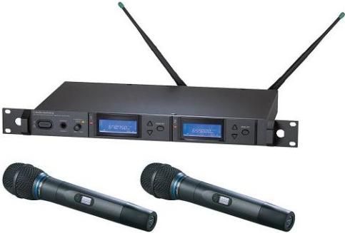Audio-Technica AEW-5233AC Dual Wireless Microphone System, Band C: 541.500 to 566.375MHz, AEW-R5200 Dual Receiver, x2 AEW-T3300a Handheld Transmitters, Cardioid Condenser Capsule, Simultaneous Dual Microphone Operation, 996 Selectable UHF Channels, IntelliScan Frequency Scanning, On-board Ethernet interface, Backlit LCD displays on transmitters (AEW5233AC AEW-5233AC AEW 5233AC AEW5233 AC AEW5233-AC)