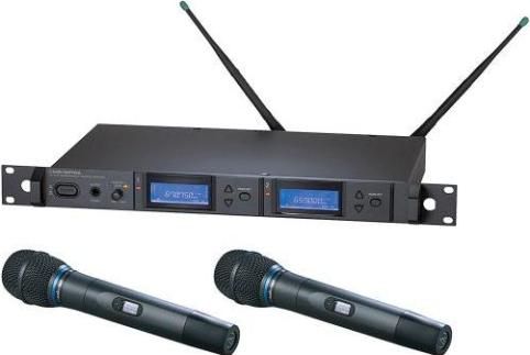 Audio-Technica AEW-5233AD Dual Wireless Microphone System, Band D: 655.500 to 680.375MHz, AEW-R5200 Dual Receiver, x2 AEW-T3300a Handheld Transmitters, Cardioid Condenser Capsule, Simultaneous Dual Microphone Operation, 996 Selectable UHF Channels, IntelliScan Frequency Scanning, On-board Ethernet interface, Backlit LCD displays on transmitters, High-visibility white-on-blue LCD information display (AEW5233AD AEW-5233AD AEW 5233AD AEW5233-AD AEW5233 AD)