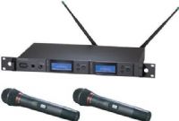 Audio-Technica AEW-5244AD Dual Wireless Microphone System, Band D: 655.500 to 680.375MHz, AEW-R5200 Dual Receiver, x2 AEW-T4100a Handheld Transmitters, Cardioid Dynamic Capsule, Simultaneous Dual Microphone Operation, 996 Selectable UHF Channels, High-visibility white-on-blue LCD information display, Backlit LCD displays on transmitters (AEW5244AD AEW-5244AD AEW 5244AD AEW5244-AD AEW5244 AD) 