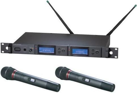 Audio-Technica AEW-5266AC Dual Wireless Microphone System, Band C: 541.500 to 566.375MHz, AEW-R5200 Dual Receiver, x2 AEW-T6100a Handheld Transmitters, Hypercardioid Dynamic Capsule, Simultaneous Dual Microphone Operation, 996 Selectable UHF Channels, IntelliScan Frequency Scanning, On-board Ethernet interface, Backlit LCD displays on transmitters (AEW5266AC AEW-5266AC AEW 5266AC AEW5266-AC AEW5266 AC)