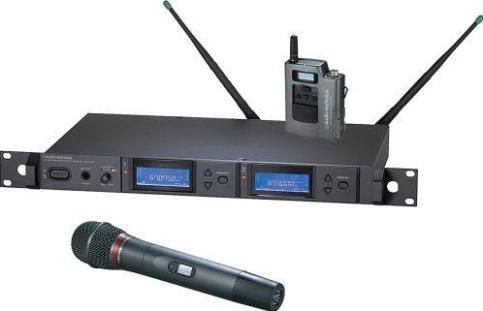 Audio-Technica AEW-5314AD Dual Wireless Microphone System, Band D: 655.500 to 680.375MHz, AEW-R5200 Dual Receiver, AEW-T4100a Handheld Transmitter, Cardioid Dynamic Capsule, AEW-T1000a UniPak Transmitter, Simultaneous Dual Microphone Operation, 996 Selectable UHF Channels, IntelliScan Frequency Scanning, On-board Ethernet interface, Backlit LCD displays on transmitters (AEW5314AD AEW-5314AD AEW 5314AD AEW5314-AD AEW5314 AD)
