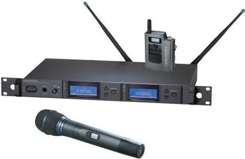 Audio-Technica AEW-5315AC Dual Wireless Microphone System, Band C: 541.500 to 566.375MHz, AEW-R5200 Dual Receiver, AEW-T5400a Handheld Transmitters, Cardioid Condenser Capsule, AEW-T1000a UniPak Transmitter, Simultaneous Dual Microphone Operation, 996 Selectable UHF Channels, IntelliScan Frequency Scanning, On-board Ethernet interface, Backlit LCD displays on transmitters (AEW5315AC AEW-5315AC AEW 5315AC AEW5315-AC AEW5315 AC)