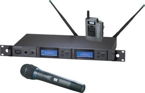 Audio-Technica AEW-5315AD Dual Wireless Microphone System, Band D: 655.500 to 680.375MHz, AEW-R5200 Dual Receiver, AEW-T5400a Handheld Transmitters, Cardioid Condenser Capsule, AEW-T1000a UniPak Transmitter, Simultaneous Dual Microphone Operation, 996 Selectable UHF Channels, IntelliScan Frequency Scanning, On-board Ethernet interface, Backlit LCD displays on transmitters (AEW5315AD AEW-5315AD AEW 5315AD AEW5315-AD AEW5315 AD)