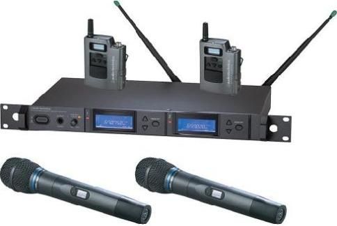 Audio-Technica AEW-5415AC Dual Wireless Microphone Combo System, Band C: 541.500 to 566.375MHz, AEW-R5200 Dual Receiver, x2 AEW-T5400a Handheld Transmitters, Cardioid Condenser Capsule, x2 AEW-T1000a UniPak Transmitters, Simultaneous Dual Microphone Operation, 996 Selectable UHF Channels, IntelliScan Frequency Scanning, On-board Ethernet interface, Back-lit LCD displays on transmitters (AEW5415AC AEW-5415AC AEW 5415AC AEW5415-AC AEW5415 AC)