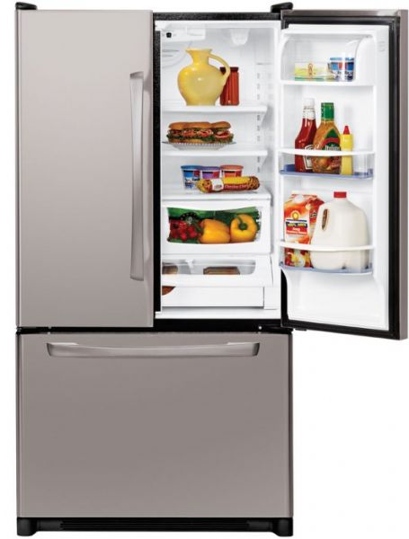 Amana AFD2535DE 25 Cu. Ft. French Door Bottom-Freezer Refrigerator with EasyFill Internal Water Dispenser EasyGlide Shelves (AFD-2535DE AFD  2535DE  2535DE)