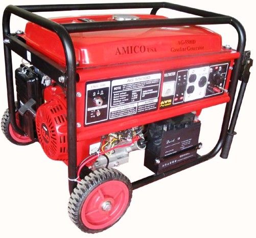 Amico AG-5500D Gasoline Generator 120V/240V, Rated AC Power 5000W, Max. AC Power 5500W, Starting Mode Electric Start & Recoil Start (AG5500D AG-5500 AG5500 AG-550 AG550 AG 5500D)
