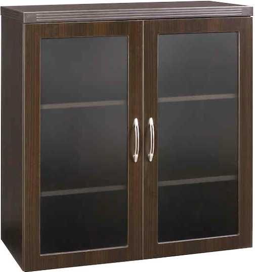 Mayline AGDC-MOC Aberdeen Series Glass Display Cabinet, 2 Shelf Quantity, 36 Lbs Capacity - Shelf, Key Lockable, 34.56