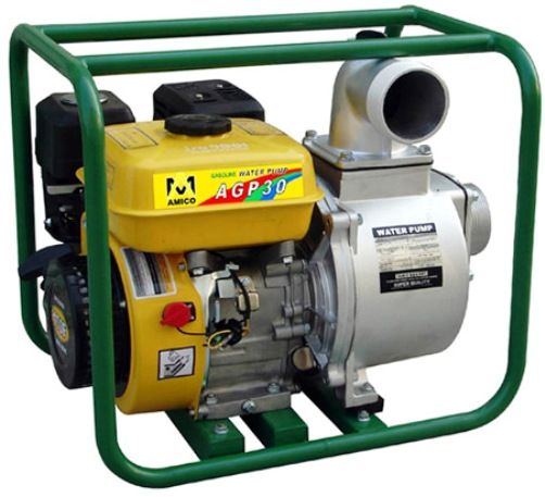 Amico AGP30 Gasoline Semi-trash Water Pump, 3”, Cast aluminum housing, cast iron impeller & volute, Self lubricated mechanical seals, Discharge port diameter 80mmx1 (AGP30 AGP-30 AGP 30 AG-P30)