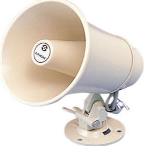 Aiphone AH-108 Horn with Capacitor, 8W, 10W horn with built-in non-polarized capacitor, All metal weather proof construction for indoor or outdoor use, Universal swivel mount base, Beige baked enamel finish (AH-108 AH 108 AH108)
