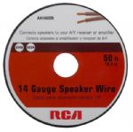 RCA AH1450SR 50 Foot 14 Gauge Speaker Wire (Spool), Insulated jacket helps deliver undistorted signals, Connects speakers to an audio receiver or amplifier, Polarity identified wire for correct speaker phasing, Delivering quality sound from your home theater equipment, Spool packaging for easy dispensing, UPC 044476066399 (AH1450SR AH-1450SR) 