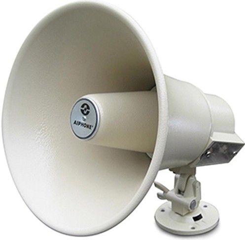 Aiphone AH-32TN Horn Speaker with Built-in Transformer for Intercom, Paging and Paging/Talkback Systems, 8ohm 32W, Built-in 70V transformer, providing 2, 4, 8, 16, and 32W taps, + 8ohm direct, High intelligibility, used for paging into large or high-noise areas, All-metal weatherproof construction for indoor or outdoor use, Screwdriver-selectable wattage taps, Beige baked-enamel finish (AH32TN AH-32TN AH 32TN)