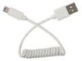RCA AH732CR Coiled Micro USB Power and sync Cable; USB A to USB micro; Charge, sync and power your portable device with your Mac or Windows PC; 2-foot coiled cord keeps the cable out of the way when you're not using it; Available in white (AH732CR) and black (AH732CBR); Limited lifetime warranty; UPC 044476086298 (AH732CR AH-732CR) 