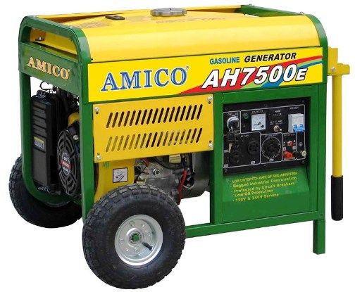 Amico AH7500E Gasoline Generator 120V/240V, Rated AC Power 7000W, Max. AC Power 7500W, Starting Mode Electric Start & Recoil Start (AH7500E AH-7500E AH7500 AH-7500 AH750 AH-750)