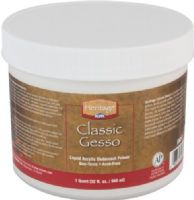 Heritage Classic Gesso AHC-Q Classic Gesso Mediums, Classic all-purpose white gesso is of medium body, and as an acrylic primer, Provides an opaque finish with a fine tooth for strong adhesion of an array of painting mediums - acrylic, oil, tempera and others (AHCQ AHC-Q AHC Q) 