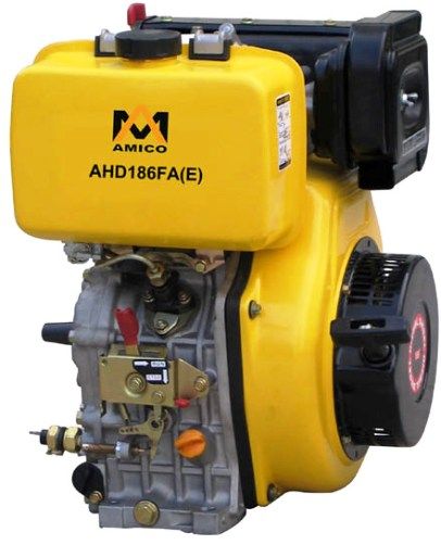 Amico AHD186FE 10.0HP/3600rpm Diesel Engine, Starting System Electric Starter & Recoil Starter, Type Vertical, Single Cylinder, 4-Stroke, Air-Cooled (AHD186FE AHD-186FE AHD186-FE AHD186F AHD186)