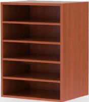 Mayline AHPM-CHY Aberdeen Series Horizontal Paper Management, Key Lockable, 0.393" Shelf Divider Thickness, 5 Shelf Quantity, 14" W x 11.25" D x 19.31" H Inside Dimensions, Sized to fit under hutch, UPC 760771869885, Cherry Tf Laminate Finish (AHPM-CHY AHPM CHY AHPMCHY AHPM) 