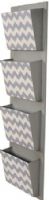 Linon AHWE4SLOT2C1 Chevron Mail Four Slot; Perfect for hanging in an entry, hall, mud room or office; Grey chevron design easily complements a variety of color schemes and decor styles; Four 9"x12" slots hold papers, booklets, mail and magazines keeping your space tidy and organized; 40 lbs weight capacity; Dimensions 14.5"w x 4"d x 46"h; UPC 753793939742 (AHWE-4SLOT2C1 AHWE4SLOT-2C1 AHWE4-SLOT-2C1) 