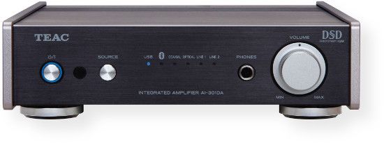  TEAC AI301DABK Integrated Amplifier With Bluetooth; Black; ICEpower 50ASX2-SE Class D power amp; 60W + 60W (4 ohms) high output; 2.8MHz/5.6MHz DSD native playback (via USB input); 32bit/192kHz PCM file playback; Asynchronous mode capability; BurrBrown PCM1795 digital to analog converter; UPC 043774030705 (AI301DABK AI301DA-BK AI301DABKTEAC AI301DABK-TEAC AI301DABK-AMPLIFIER AI301DABKAMPLIFIER) 