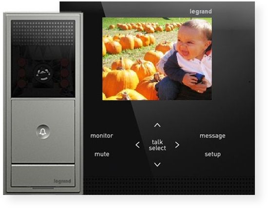 Legrand/OnQ AI6000M1 Interior Intercom Unit; Dark Gray; Shows images transmited from the video doorbell camera at the front door, each interior unit can communicate with other interior units via audio; Includes a power cable; UPC 804428065746 (AI6000M1 AI 6000M1 AI6000-M1 AI-6000-M1 LEGRAND-AI6000M1 ONQ-AI6000M1)