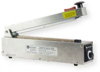 American International Electric AIE310HCS Stainless Steel Hand Operated 12" Impulse Sealer with Trimmer; 8" (200mm) Length Seal; 10mm Width Seal; Embossed Honeycomb Texture; Waterproof; Food Safe; Weight 17 lbs (AIE310HCS AIE-310HCS AIE310-HCS AIE-310-HCS 310HCS)  