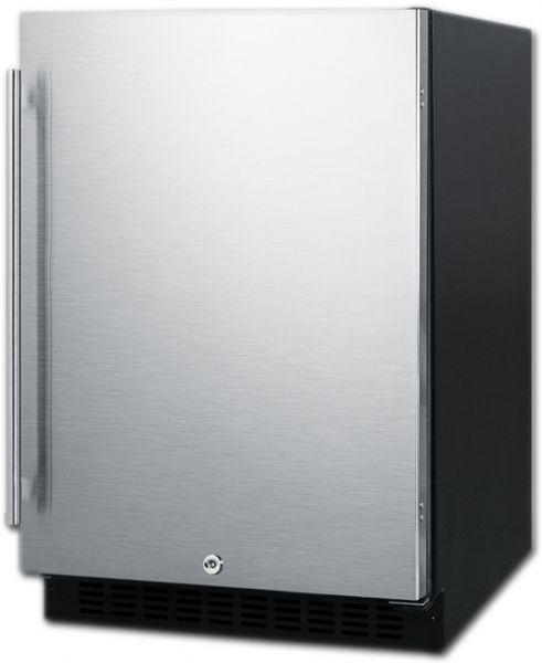 Summit AL54 Freestanding Counter Depth Compact Refrigerator With 4.8 cu.ft. Capacity, 3 Glass Shelves, Field Reversible Doors, Right Hinge, With Door Lock, Frost Free Defrost, ADA Compliant, Factory Installed Lock, CFC Free, Commercially Approved In Stainless Steel, 24