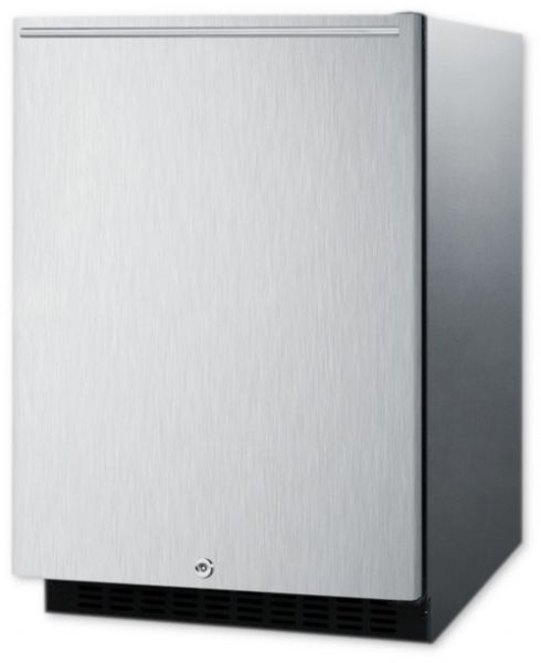 Summit AL54CSSHH Built-In Undercounter ADA Compliant All-Refrigerator With Wrapped Stainless Steel Exterior, Horizontal Handle, Door Storage, And Digital Controls; Factory installed lock, keyed lock offers added security; Sealed back, space-saving design that offers easier cleanability; Fully finished cabinet, allows the unit to be used freestanding; (SUMMITAL54CSSHH SUMMIT AL54CSSHH SUMMIT-AL54CSSHH)