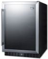 Summit AL57G Freestanding Counter Depth Compact Refrigerator 24" With 4.8 Cu. Ft. Capacity, 3 Glass Shelves, Field Reversible Doors, Right Hinge, With Door Lock, Frost Free Defrost, ADA Compliant, Factory Installed Lock, CFC Free, Commercially Approved In Stainless Steel; Factory installed lock, keyed lock for a secure interior; Sealed back, space-saving design that offers easier cleanability; UPC 761101052274 (SUMMITAL57G SUMMIT AL57G SUMMIT-AL57G) 