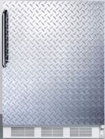 Summit AL650BIDPL Built-in Undercounter ADA Compliant Refrigerator-freezer for General Purpose Use with Cycle Defrost, Diamond Plate Door and Towel Bar Handle, White Cabinet, 5.1 cu.ft. Capacity, Right Hand Door Swing, Dual evaporator, Zero degree freezer, Adjustable shelves, Clear crisper, Door shelves, Adjustable thermostat (AL-650BIDPL AL 650BIDPL AL650BI AL650) 