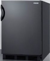 Summit AL652BBI ADA Compliant Built-in Undercounter Refrigerator-Freezer with Cycle Defrost, Black Cabinet, 5.1 cu.ft. Capacity, Less than 24 inches wide to fit tight spaces, Reversible door, Dual evaporator, Zero degree freezer, Adjustable glass shelves, Clear crisper, Door shelves, Interior light, Adjustable thermostat (AL652B-BI AL-652BBI AL 652BBI AL652B AL652) 