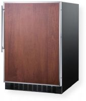 Summit AL652BBIFR ADA Compliant Built-in Undercounter Refrigerator-Freezer with Cycle Defrost and Two-piece Stainless Steel Door Frame for Slide-in Custom Panels, Black Cabinet, 5.1 cu.ft. Capacity, Less than 24 inches wide to fit tight spaces, Reversible door, RHD Right Hand Door Swing, Professional handle, Dual evaporator (AL-652BBIFR AL 652BBIFR AL652BBI AL652B AL652) 