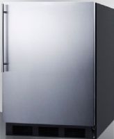 Summit AL652BBISSHV ADA Compliant Built-in Undercounter Refrigerator-Freezer with Cycle Defrost, Stainless Steel Door and Professional Thin Handle, Black Cabinet, 5.1 cu.ft. Capacity, Less than 24 inches wide to fit tight spaces, RHD Right Hand Door Swing, Professional handle, Dual evaporator, Zero degree freezer (AL-652BBISSHV AL 652BBISSHV AL652BBISS AL652BBI AL652BBI AL652B AL652) 