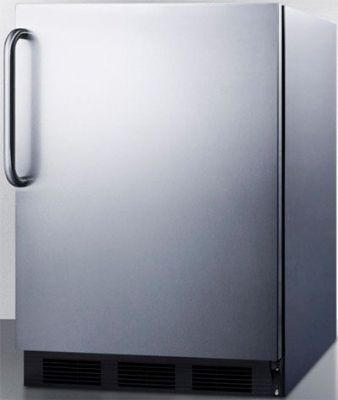 Summit AL652BCSS Compact Refrigerator, 5.1 cu.ft. Capacity, 1 Crisper Quantity, 3 Shelf Quantity, Glass Shelf Type, Glass Crisper Cover Type, Transparent Crisper Finish, 3 Full Door Shelves Quantity, Cycle Defrost Type, Dial Thermostat Type, Rear of Unit Condenser Location, 4 Level Legs Quantity, Adjustable Shelf, All-Stainless Steel with Stainless Pro Handle (AL652BCSS AL-652BCSS AL 652BCSS AL652B CSS AL652B-CSS) 