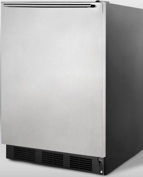 Summit AL652BSSHH Compact Refrigerator, 5.1 cu.ft. Capacity, 1 Crisper Quantity, 3 Shelf Quantity, Glass Shelf Type, Glass Crisper Cover Type, Transparent Crisper Finish, 3 Full Door Shelves Quantity, Cycle Defrost Type, Dial Thermostat Type, Rear of Unit Condenser Location, 4 Level Legs Quantity, Adjustable Shelf, Light, Counter-Depth, Freezer, Undercounter, Stainless Door with Horizontal Towel Bar (AL652BSSHH AL652B SSHH AL652B-SSHH AL-652BSSHH AL 652BSSHH)