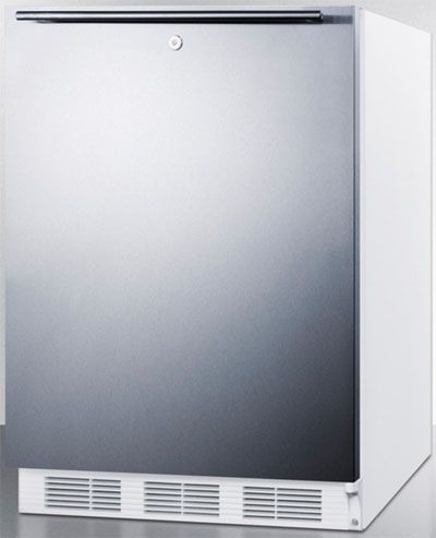 Summit AL750LBISSHH Compact All-Refrigerator, 24 Size, 5.5 Cu. Ft. Capacity, Automatic Defrost, 3 Shelf Quantity, Wire Shelf Type, Adjustable Thermostat, Dial Thermostat Type, Rear Of Unit Condensor Location, 4 Level Legs Quantity, Adjustable Shelf, Interior Light, 100% CFC Free, Factory Installed Lock, Counter-Depth, Stainless Door with Horizontal Thin Handle, Undercounter, Field Reversible Doors, Shipping Weight, 115 Lbs (AL750LBI SSHH AL750LBI-SSHH AL750LBISSHH AL750 AL-750 AL 750)