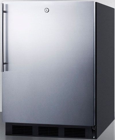 Summit AL752LBLBISSHV Compact All-Refrigerator with Adjustable Glass Shelves, 24
